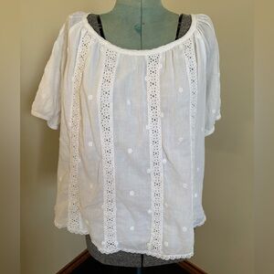 Lucky Brand White Peasant Top